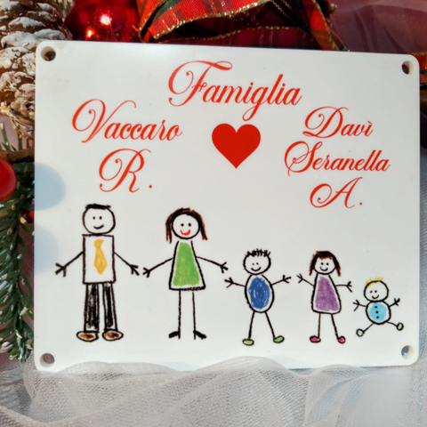 Targa Fuori Porta in Legno con Babbo Natale