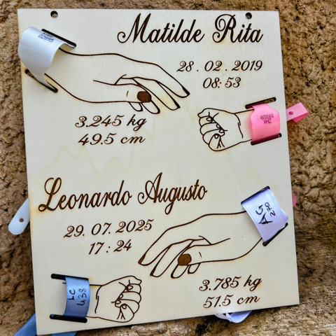 Quadretto braccialetti nascita