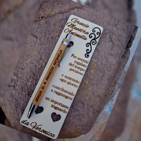 Penna Personalizzata con Portapenna in Legno 🖊️