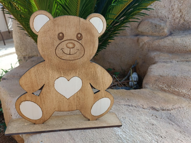 Decorazione d'appoggio orsetto in legno 6 mm