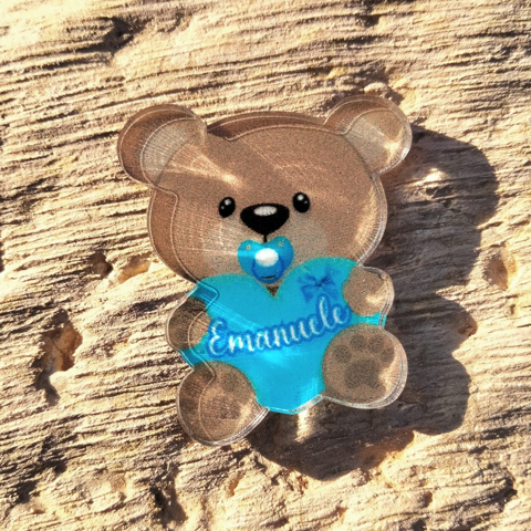 Orsetto Cuore Personalizzato in Plexiglas 3cm