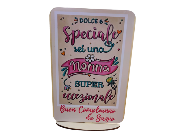 Decorazione Regalo Nonna - Dedica Personalizzata 12 X 18