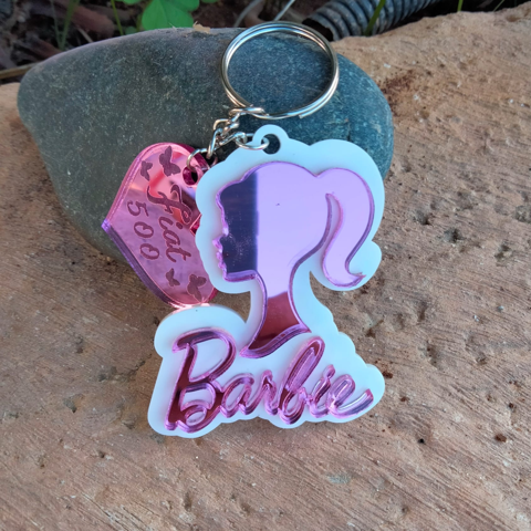 Portachiavi Barbie Doppio Strato Personalizzato