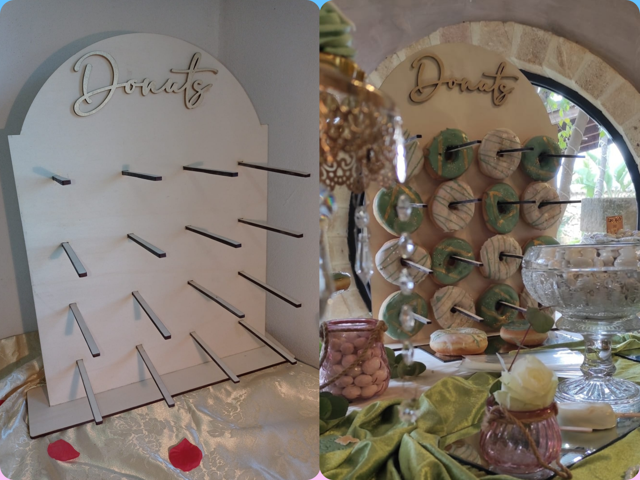 🍩 Porta Donuts per Eventi con Base - Misure cm 40 x cm 60 - 🌟